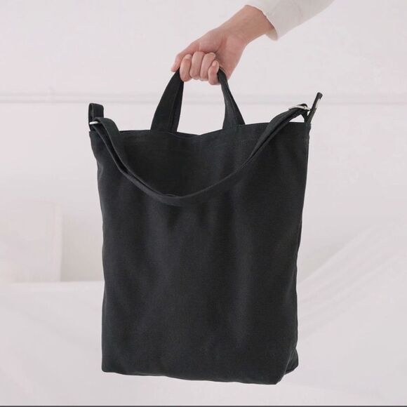 NWT BAGGU DUCK BAG | RECYCLED COTTON Everyday Black Tote - Picture 1 of 5